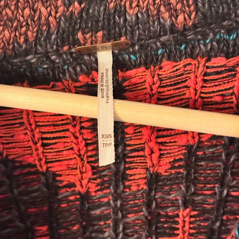 Free people Wild West southwest belted cardigan sweater Aztec xs but fits big - Picture 6 of 12